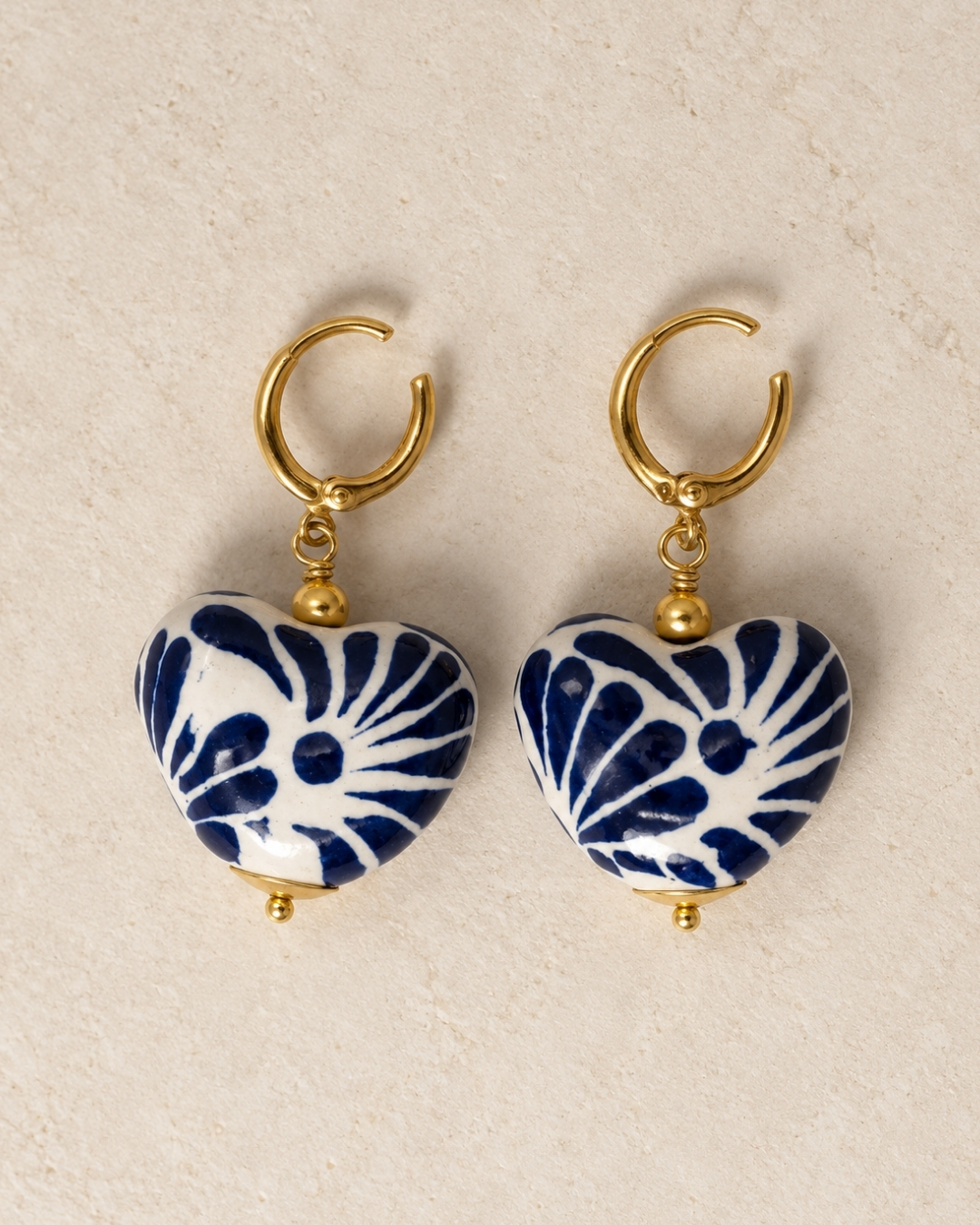 Aretes Corazón Talavera Azul by Valerio — SKU 16084553
